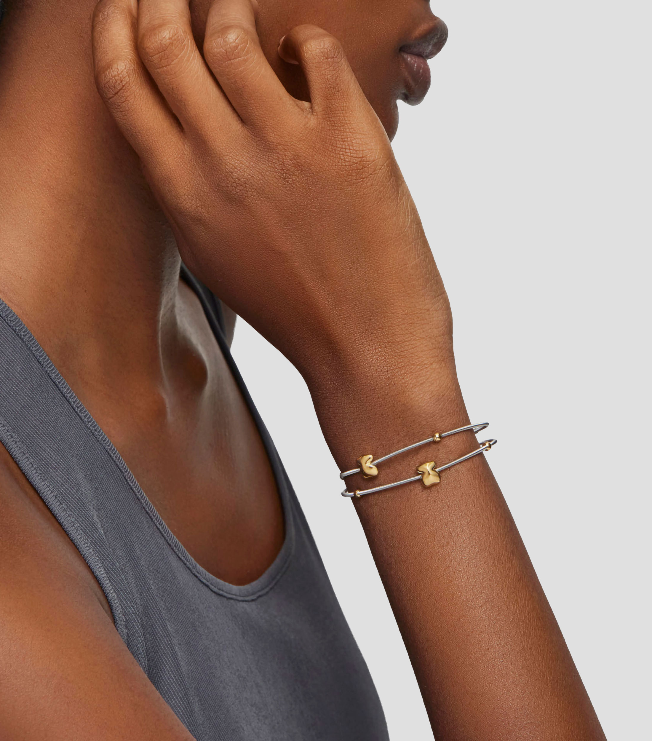 Pulsera en plata oso Mesh Tube Mujer